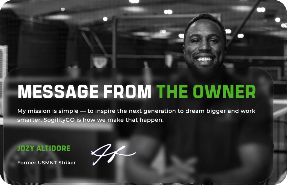Message from the owner — Jozy Altidore, former USMNT striker: My mission is simple — to inspire the next generation to dream bigger and work smarter.